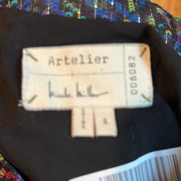 Nicole Miller NY Long Bell Sleeve Floral Sequin Print Blouse - Picture 6 of 6